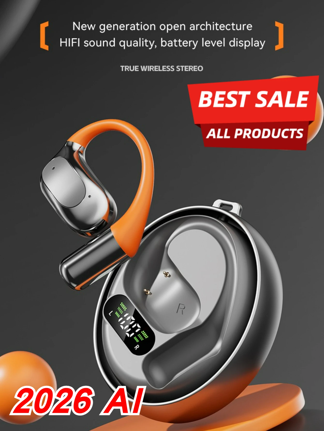 Bluetooth Headset On Ear - Беспроводная гарнитура-переводчик, 144 языка, AI-перевод в